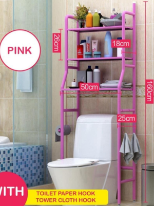 pink toilet rack organizer