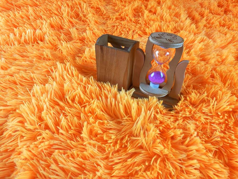 Smooth Fur Rug Fluffy Carpet orange