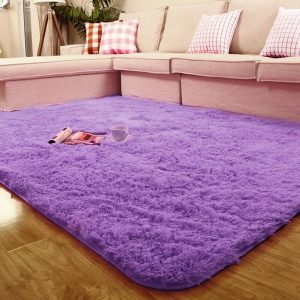 Smooth Fur Rug Fluffy Carpet purple