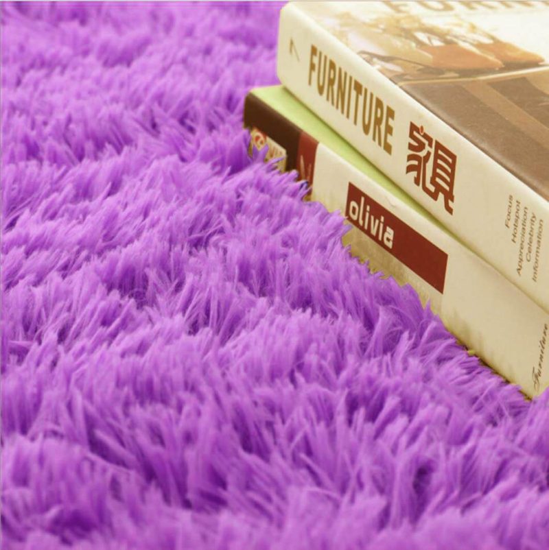 Smooth Fur Rug Fluffy Carpet purple