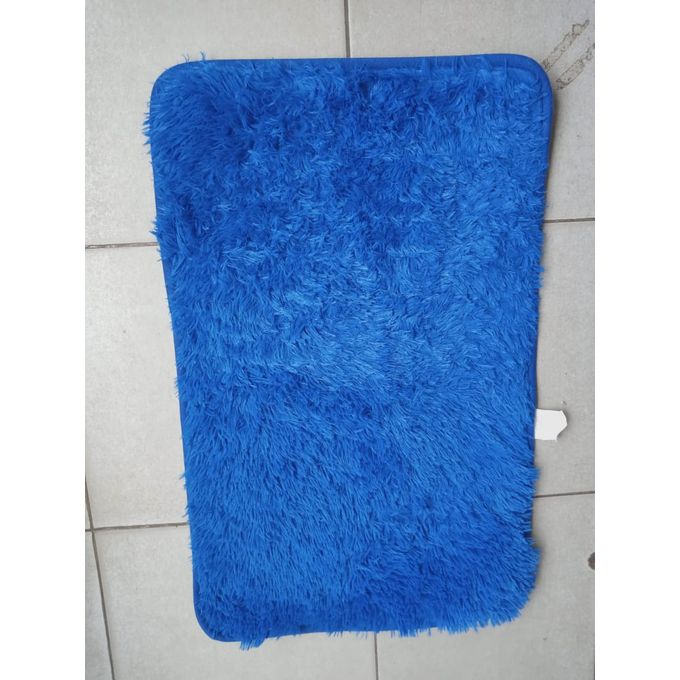 fluffy anti slip door mat blue